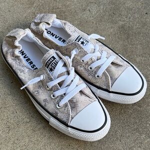 CONVERSE Shoreline Low 'Snake Print' Slip-on Sneakers Size 7